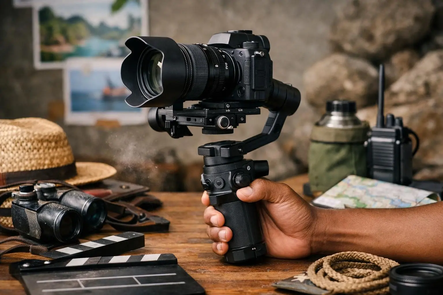 Camera stabilizer in Film production Madagascar: A camera stabilizer cuts shakes and bumps while filming. It keeps video—v...