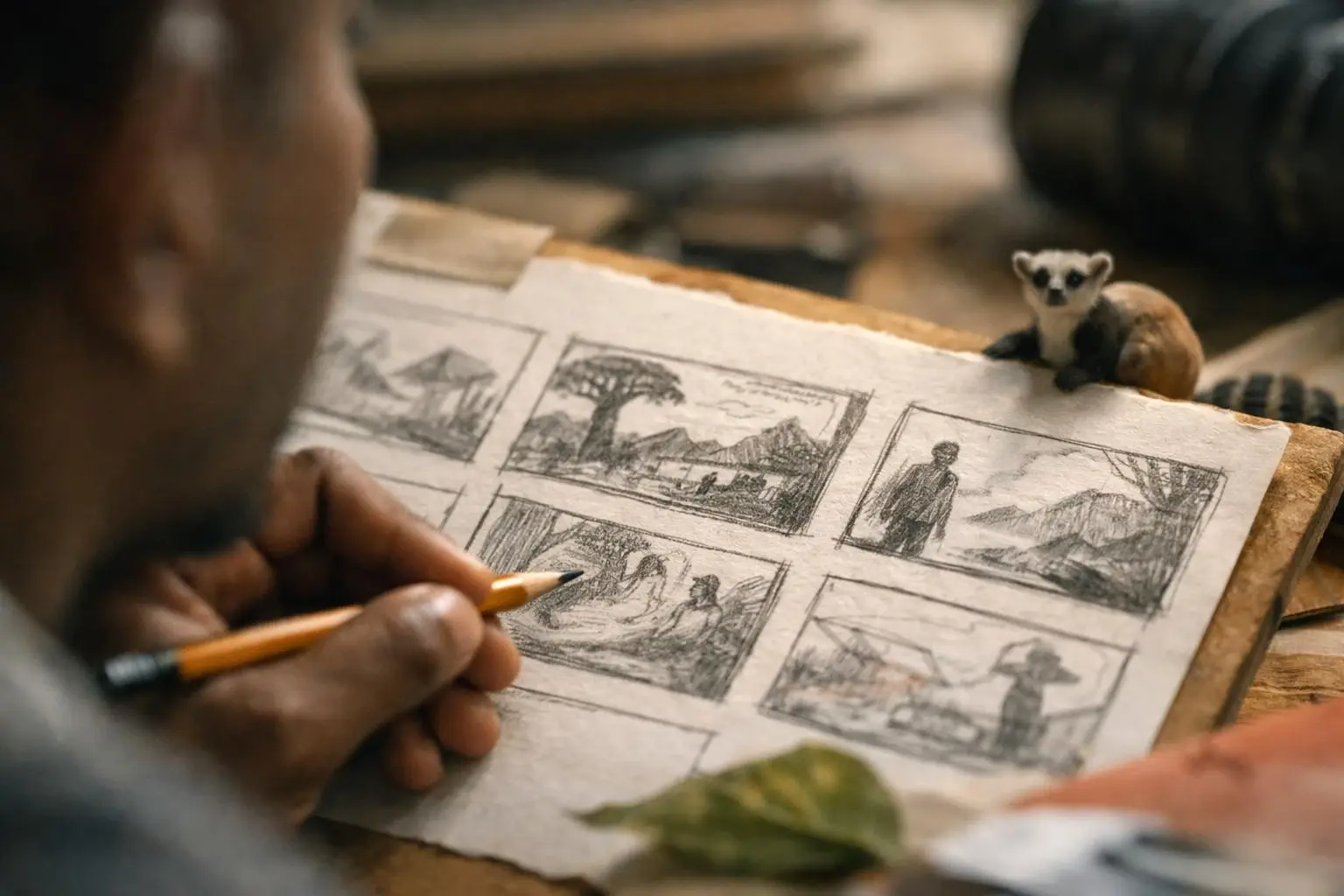 Storyboard in Film production Madagascar: Storyboard is a visual sequence of illustrations, sketches, Or images arranged i...
